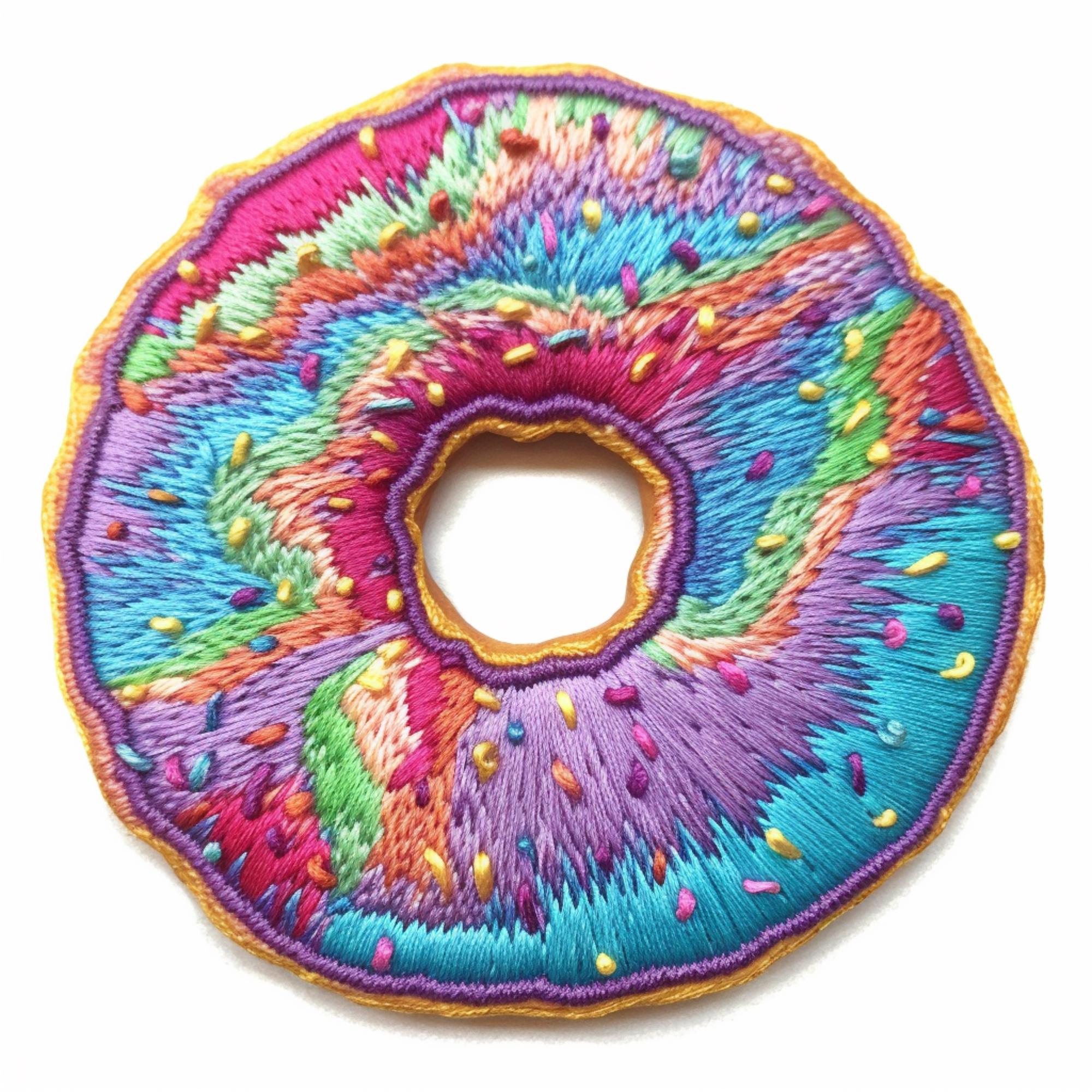 custom woven patch with embroidered details